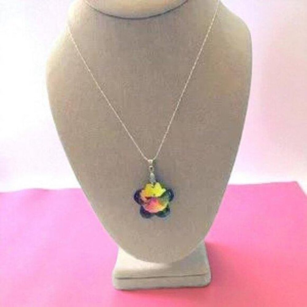 Rainbow Crystal Prism Pendant Necklace